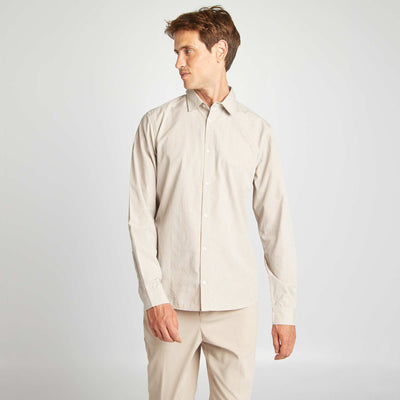 Chemise rayures beige