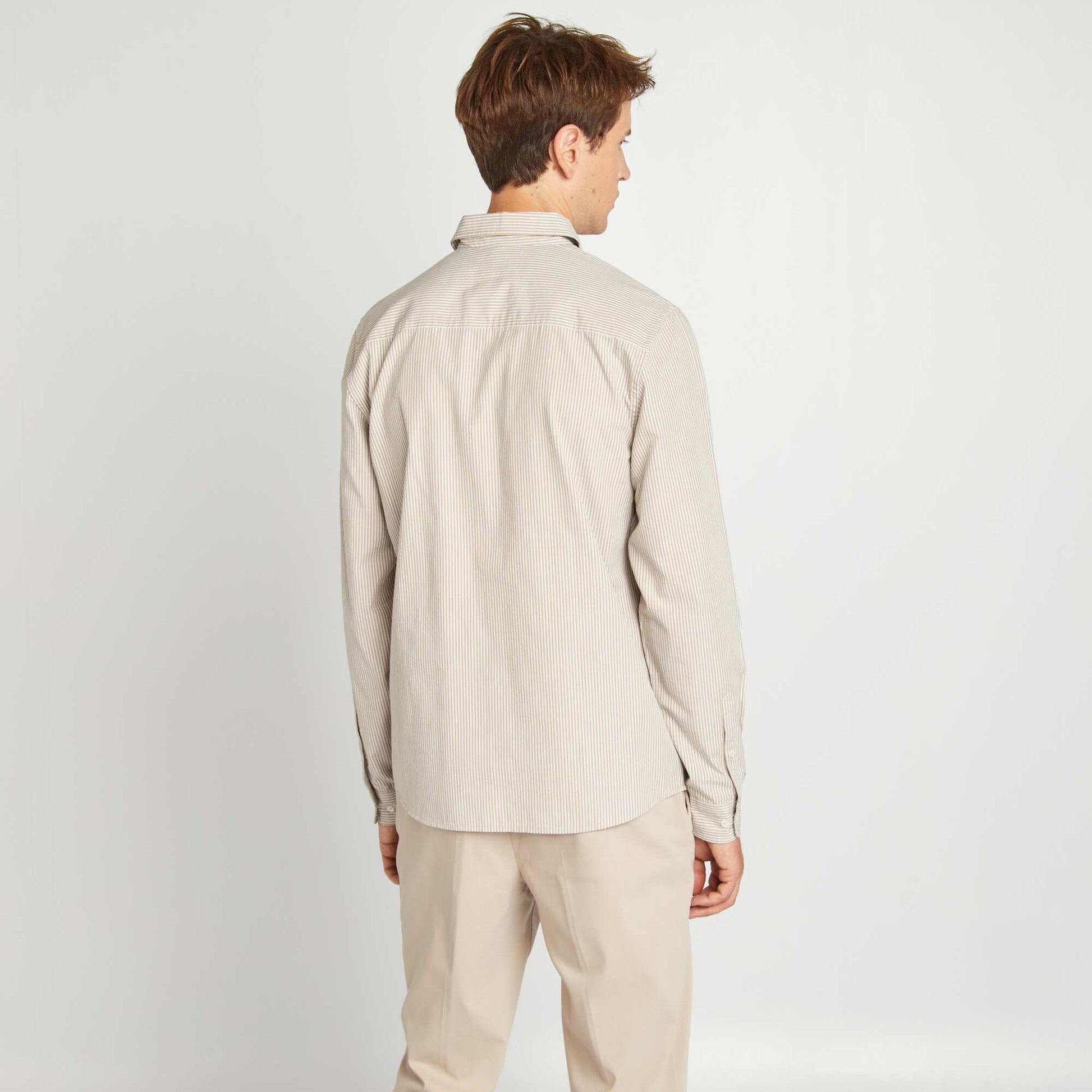 Chemise rayures beige