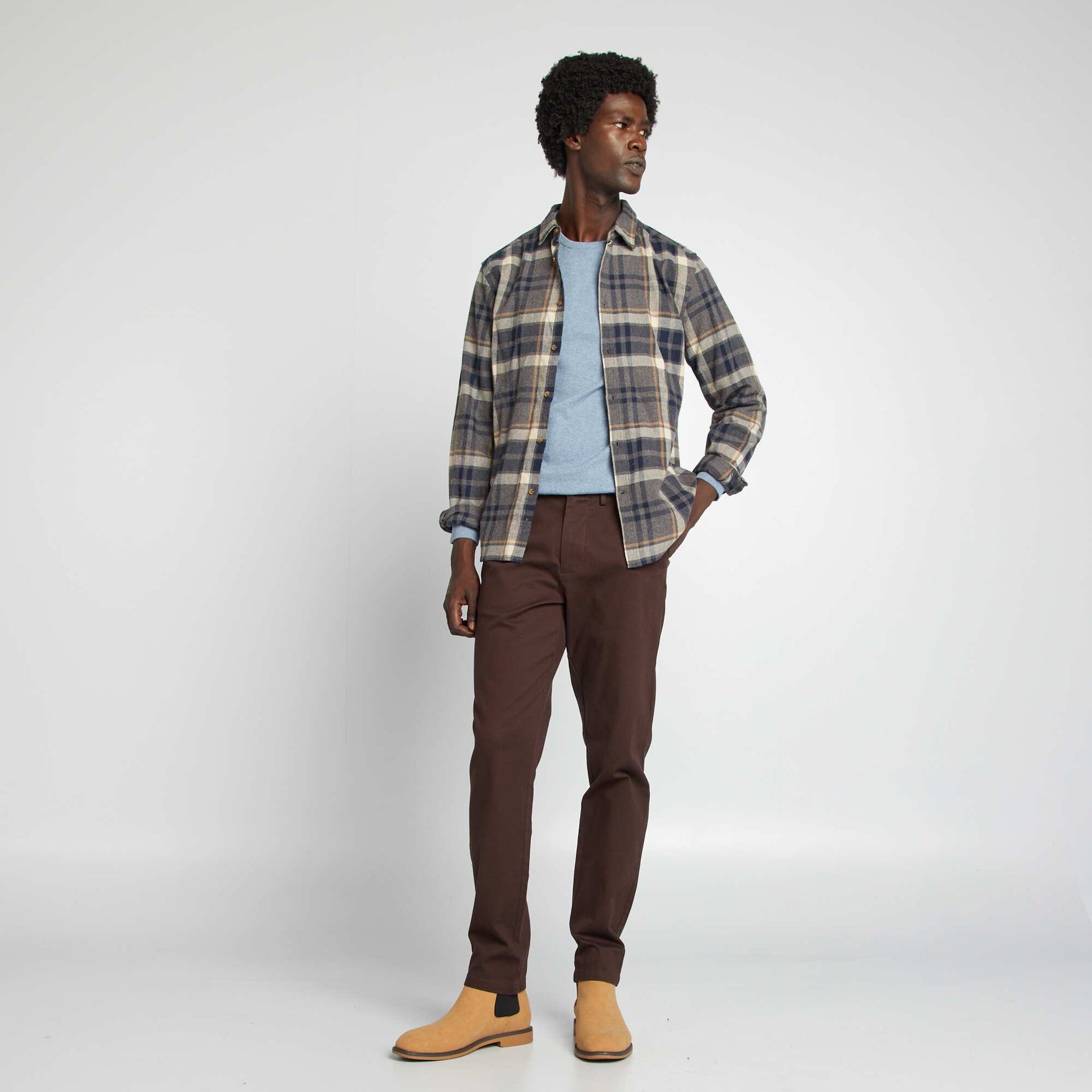 Chemise carreaux en flanelle Vert carreaux