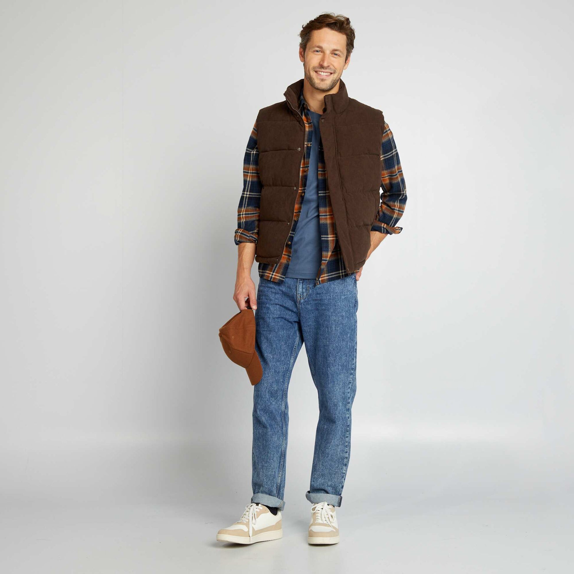 Chemise carreaux en flanelle BLEU