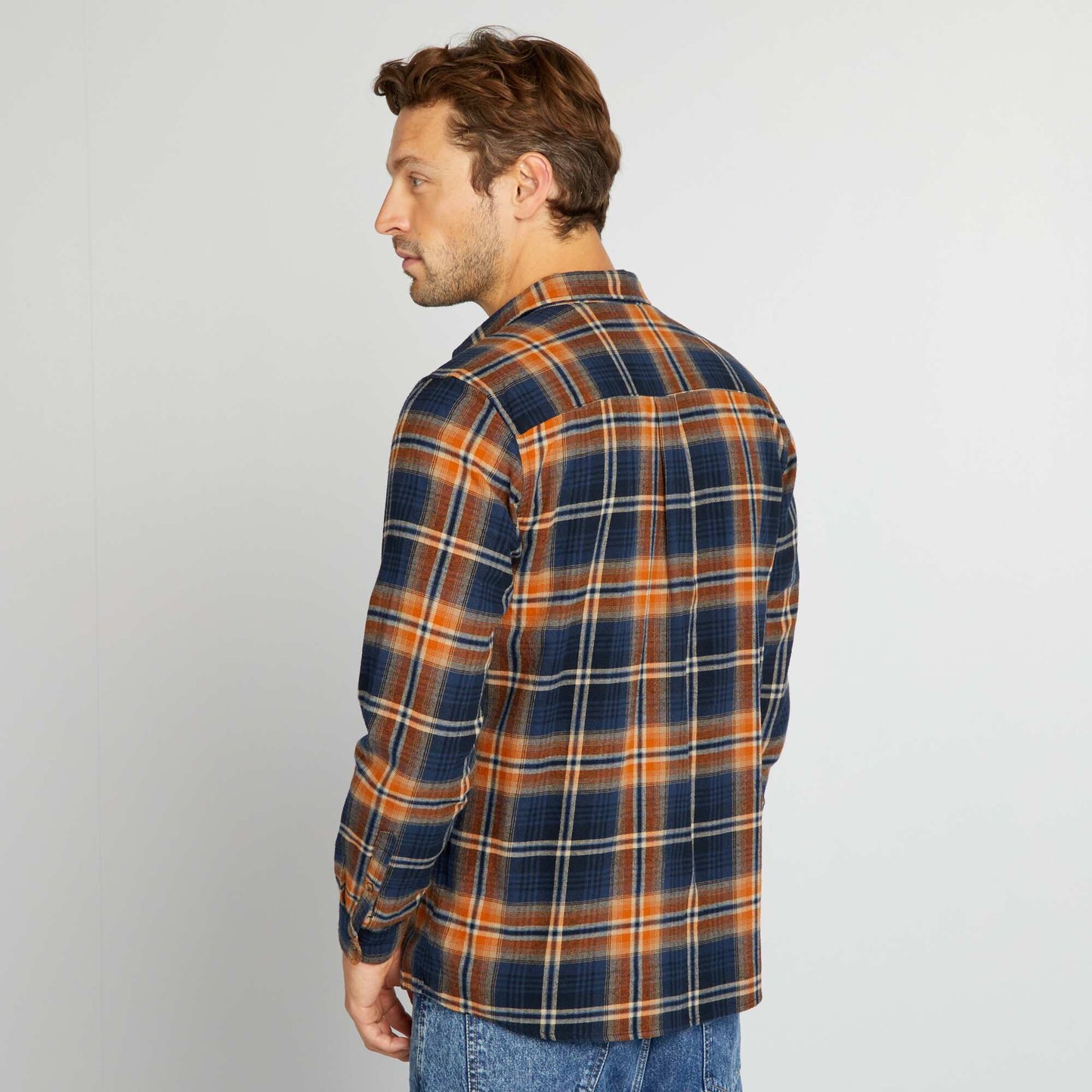 Chemise   carreaux en flanelle BLEU