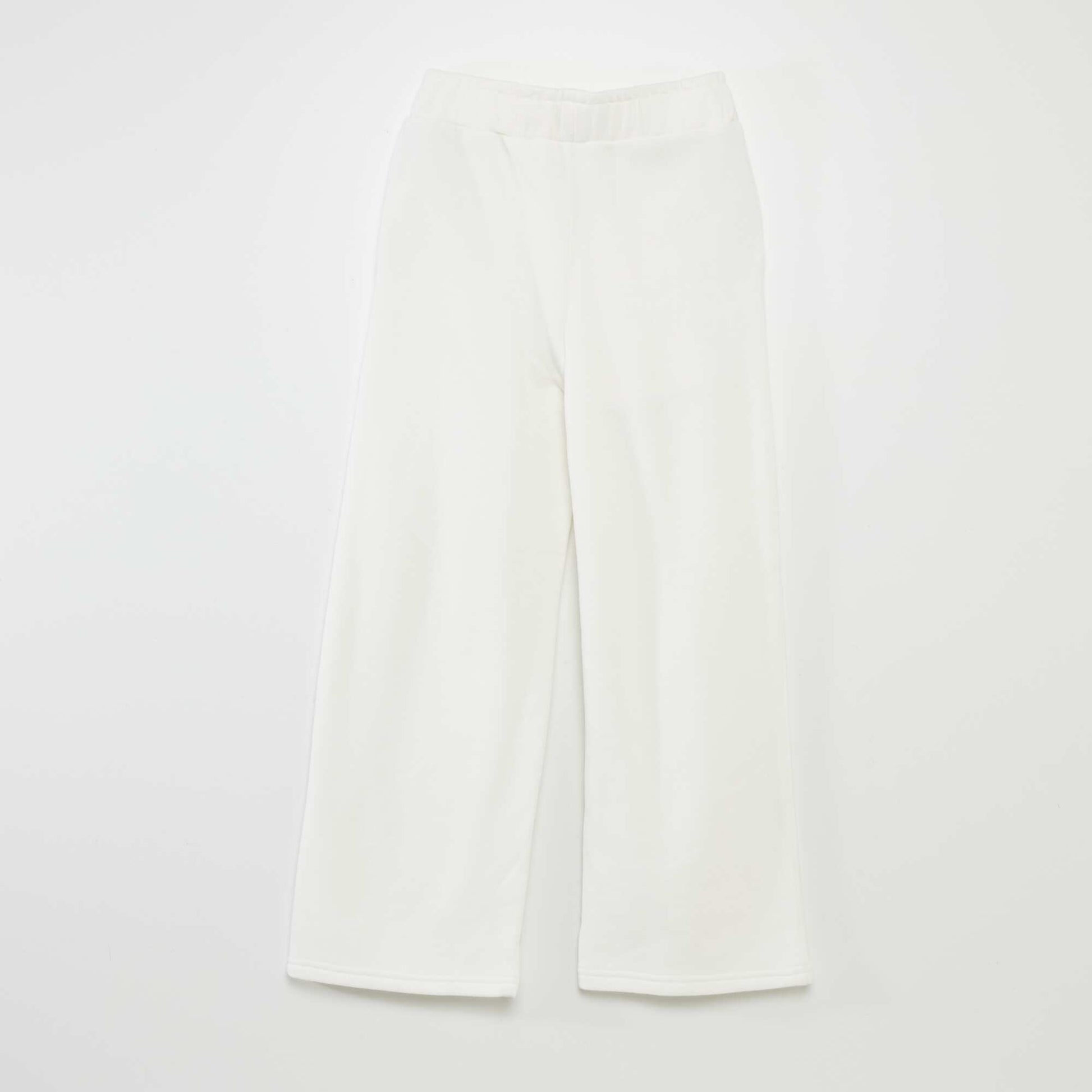 Pantalon wide leg taille lastiqu e blanc
