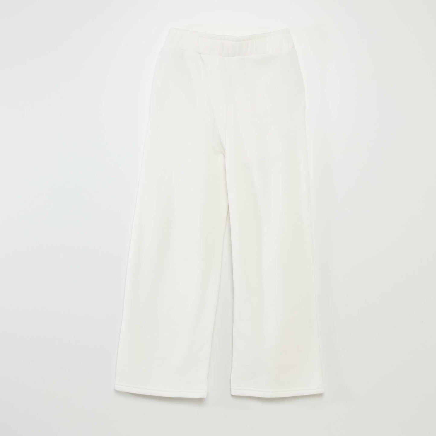 Pantalon wide leg   taille  lastiqu e blanc