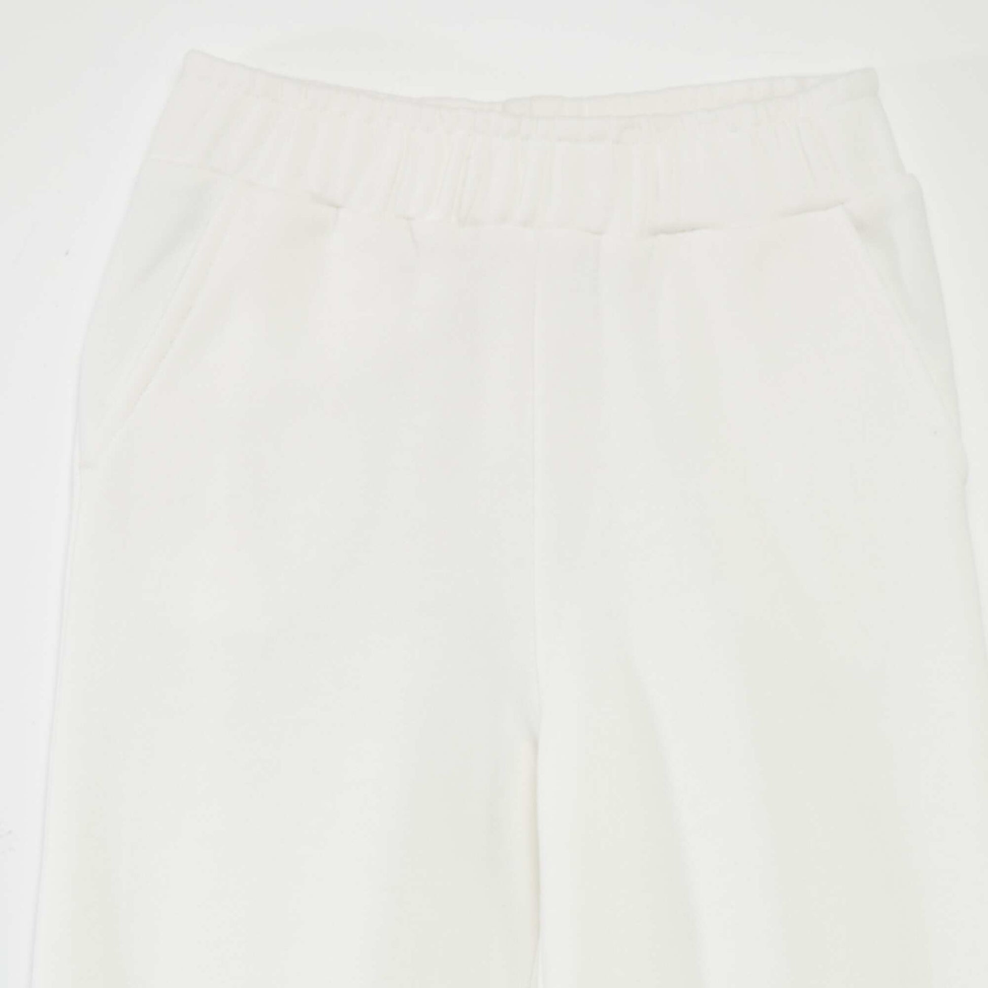 Pantalon wide leg taille lastiqu e blanc