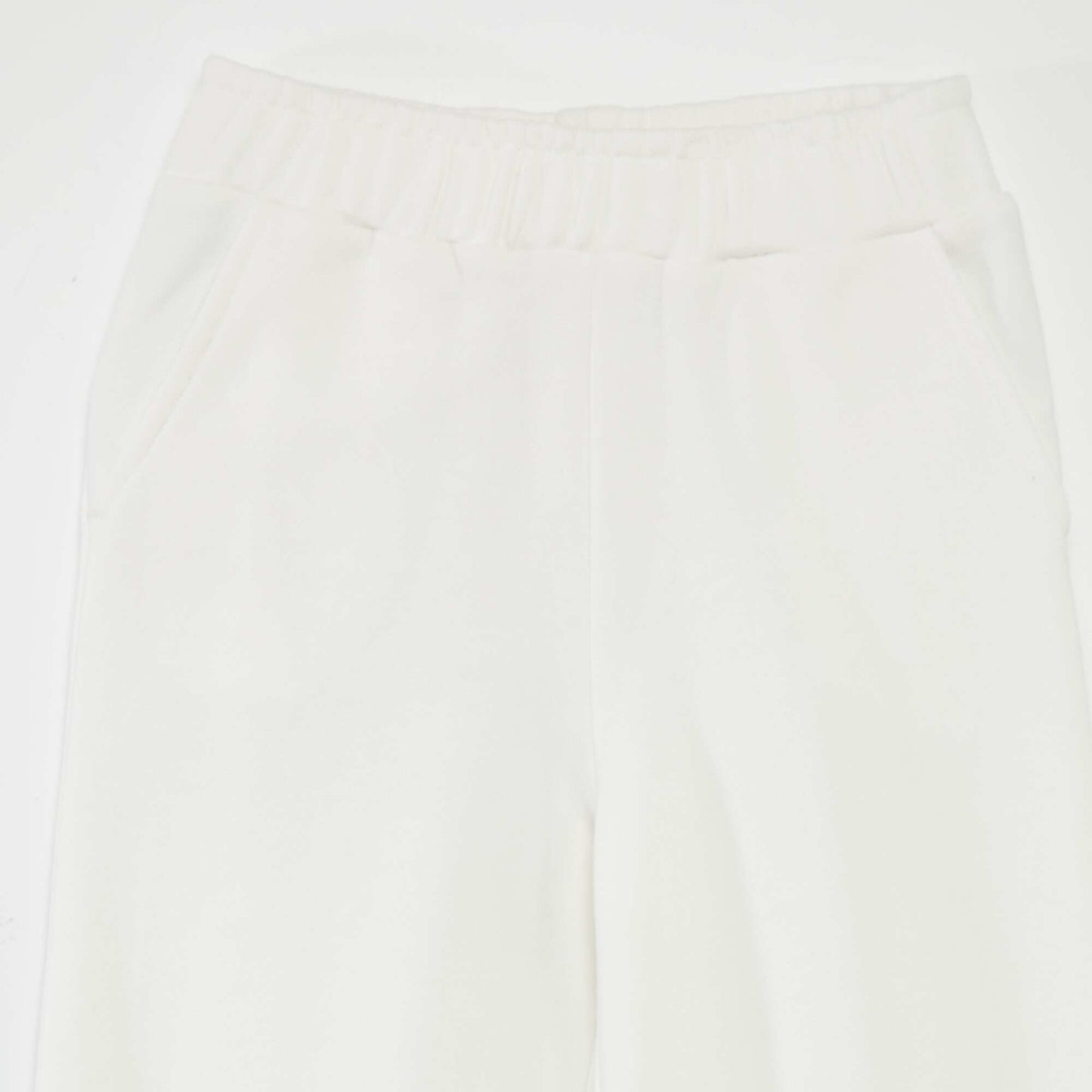 Pantalon wide leg   taille  lastiqu e blanc