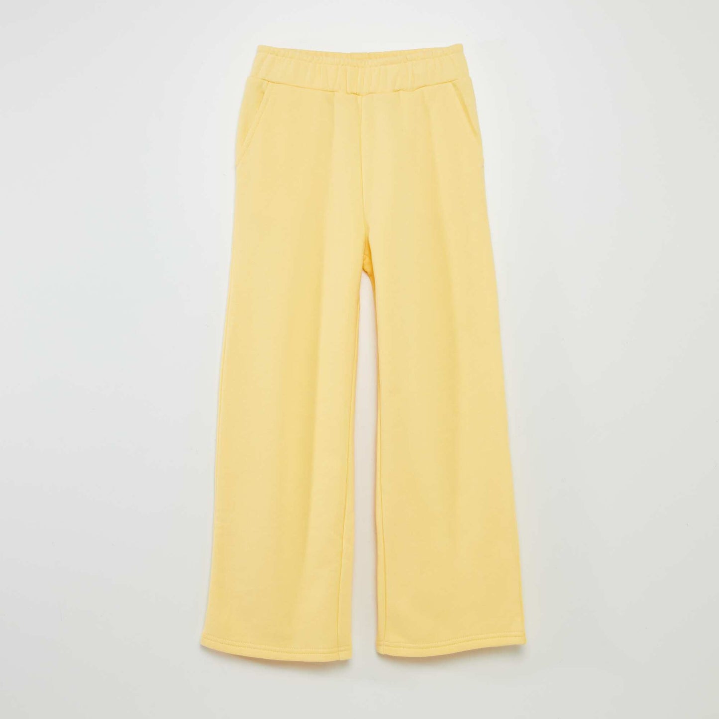 Pantalon wide leg taille lastiqu e Jaune