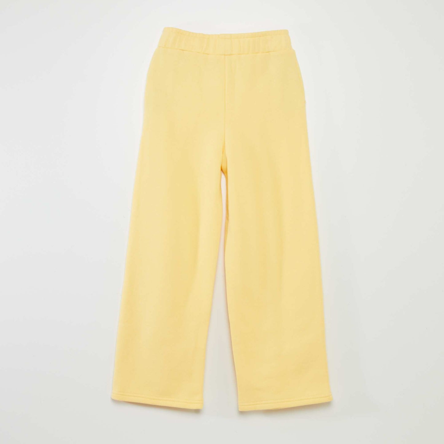 Pantalon wide leg taille lastiqu e Jaune