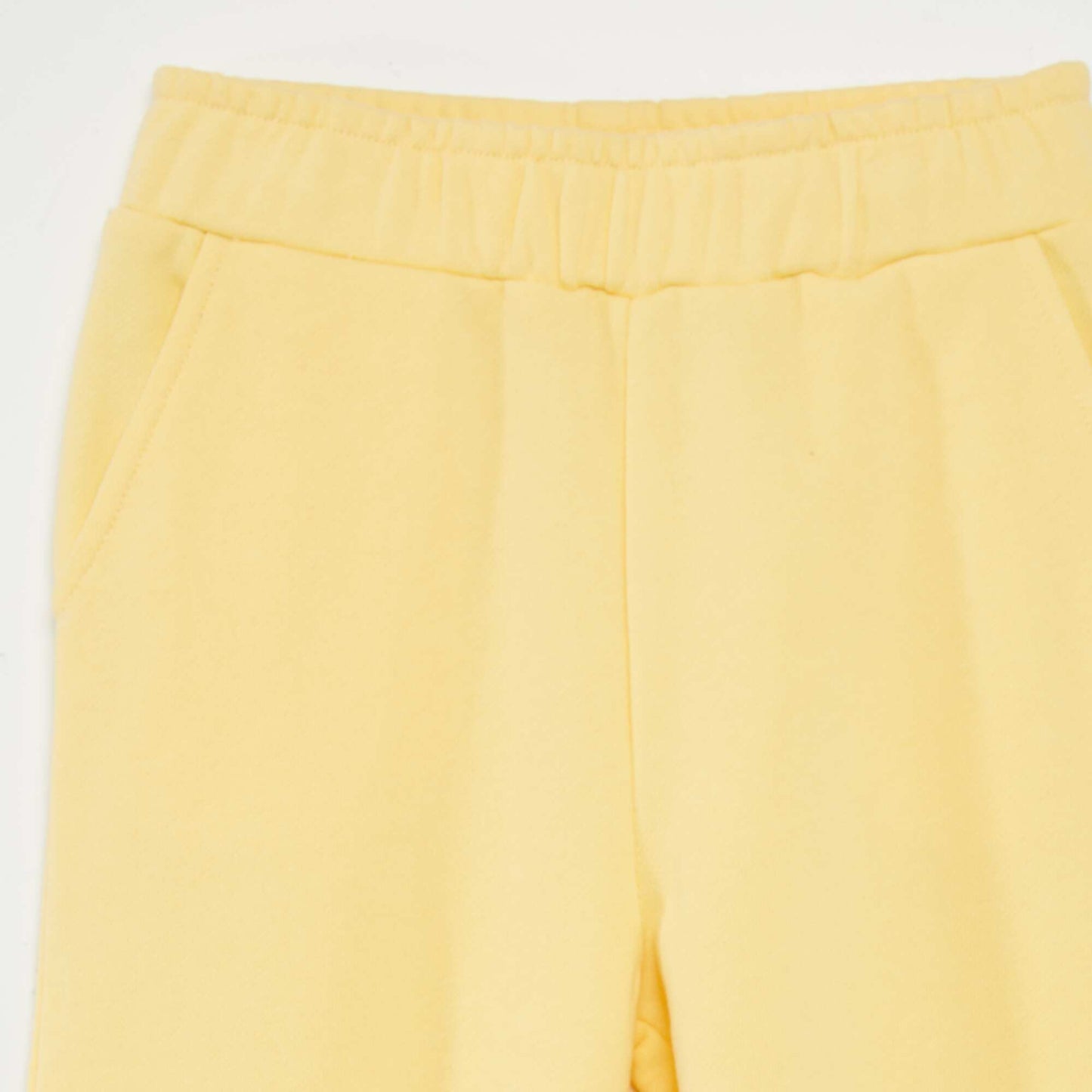 Pantalon wide leg taille lastiqu e Jaune