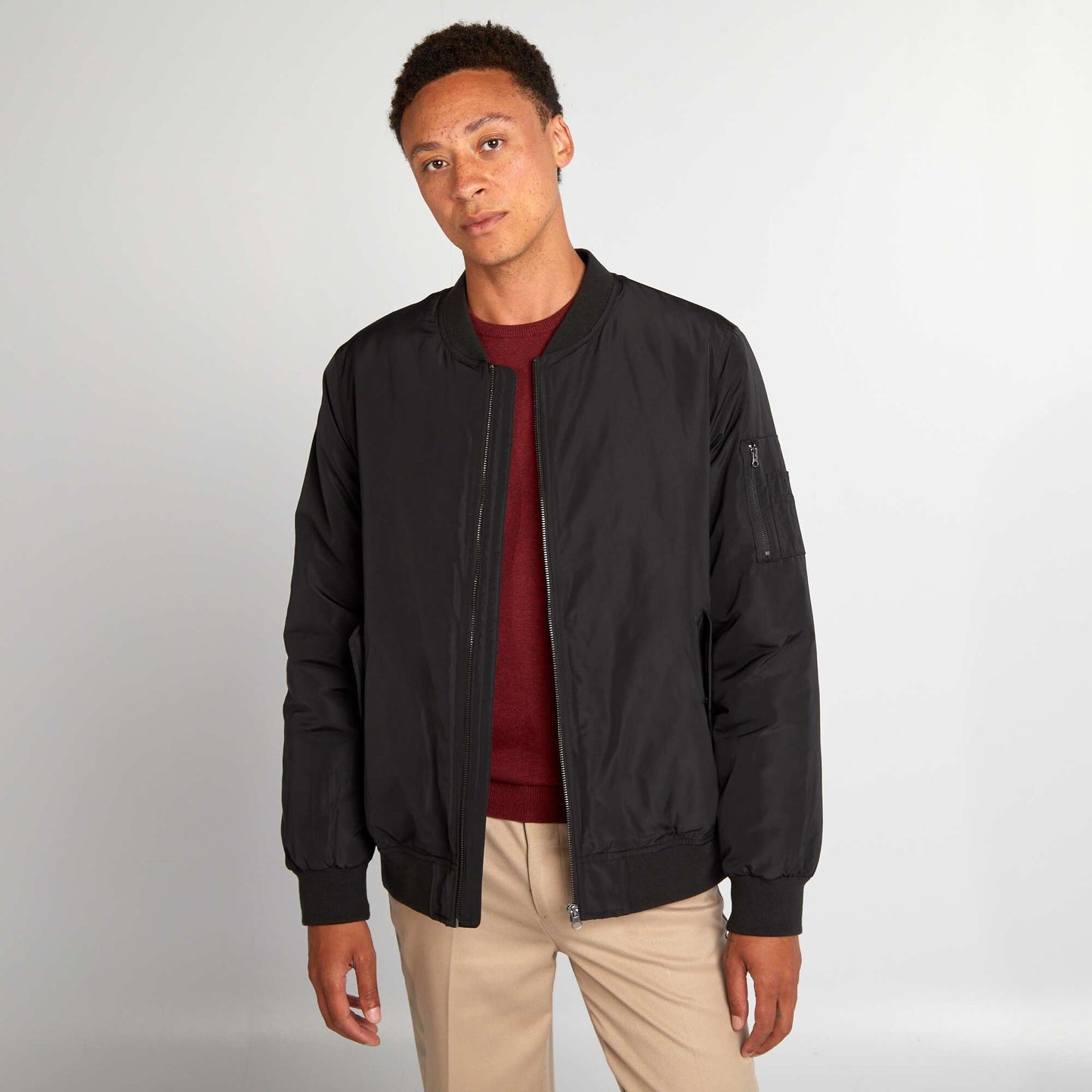 Blouson avec col ras du cou noir