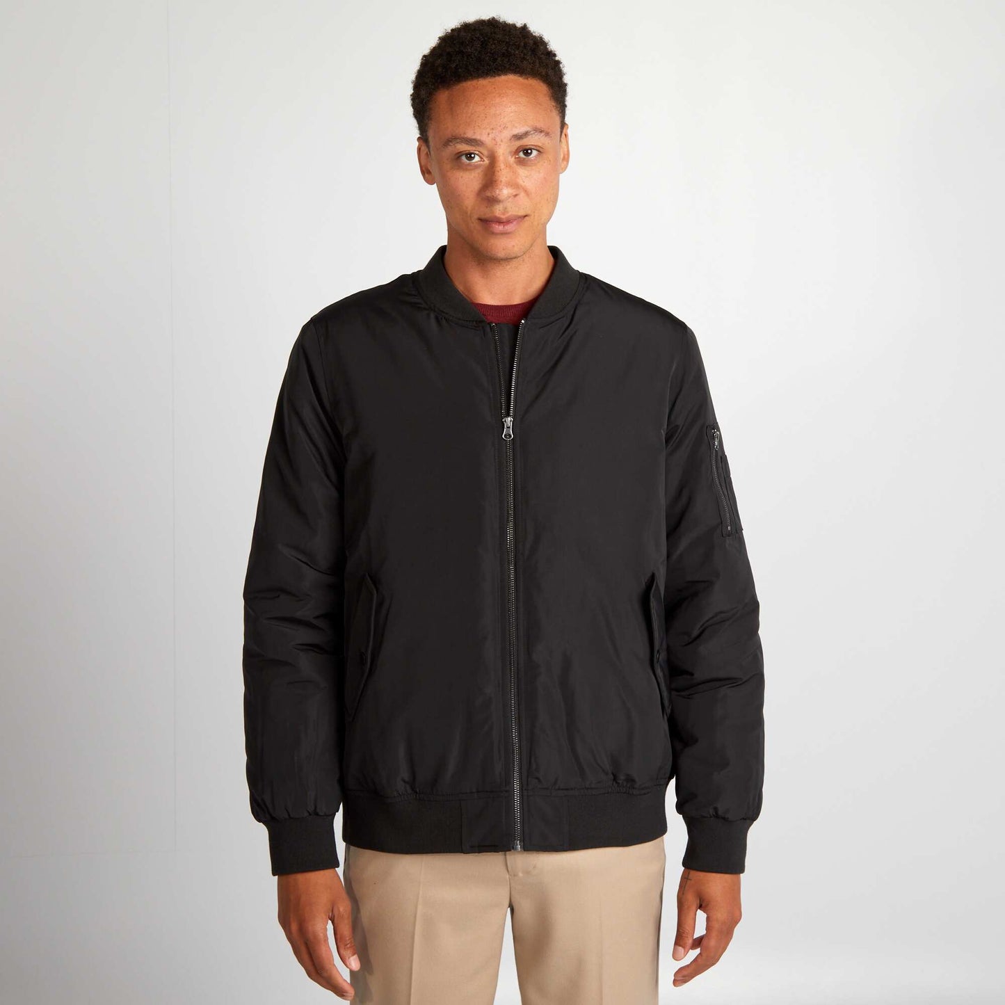 Blouson avec col ras du cou noir