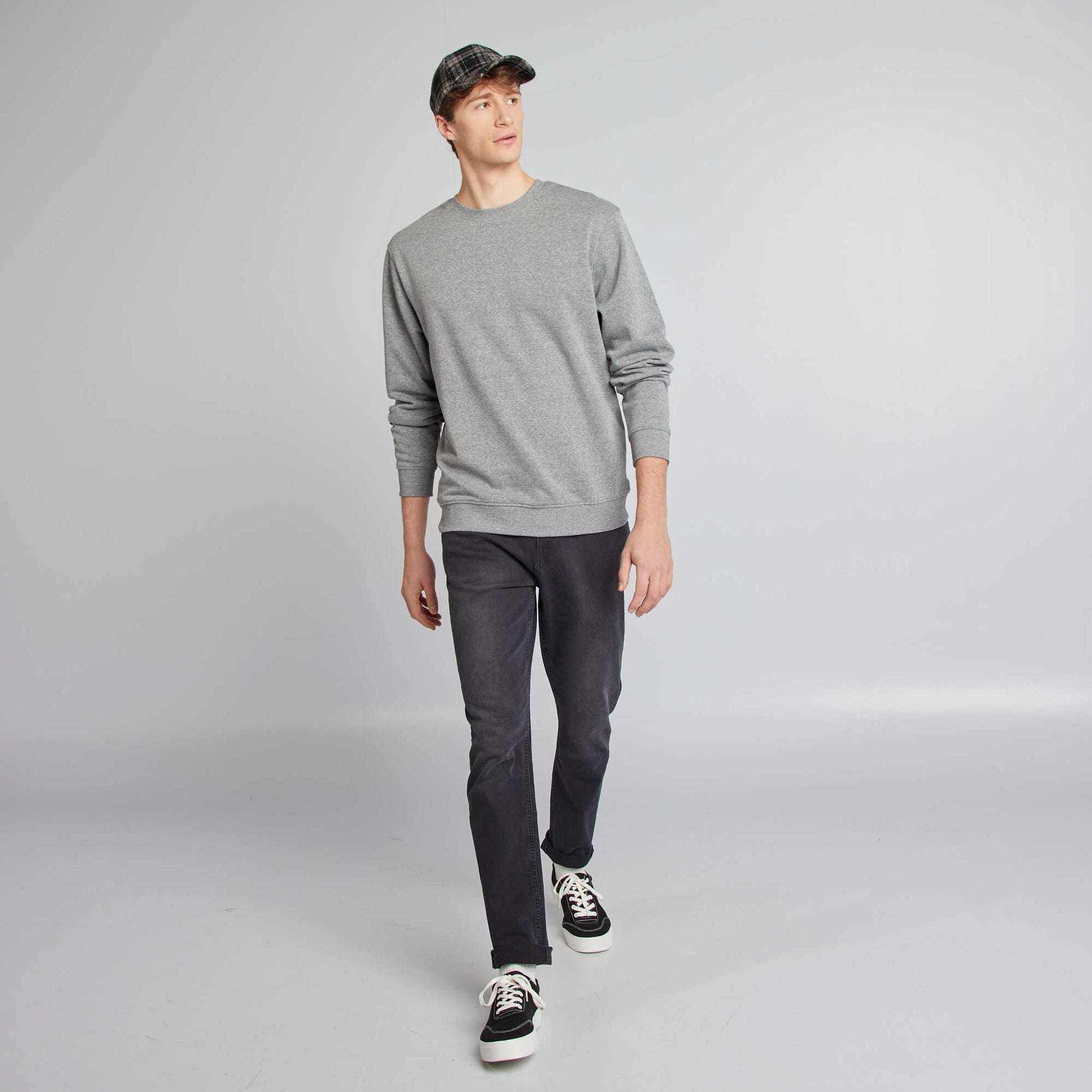 Jean slim en coton stretch - L36 NOIR