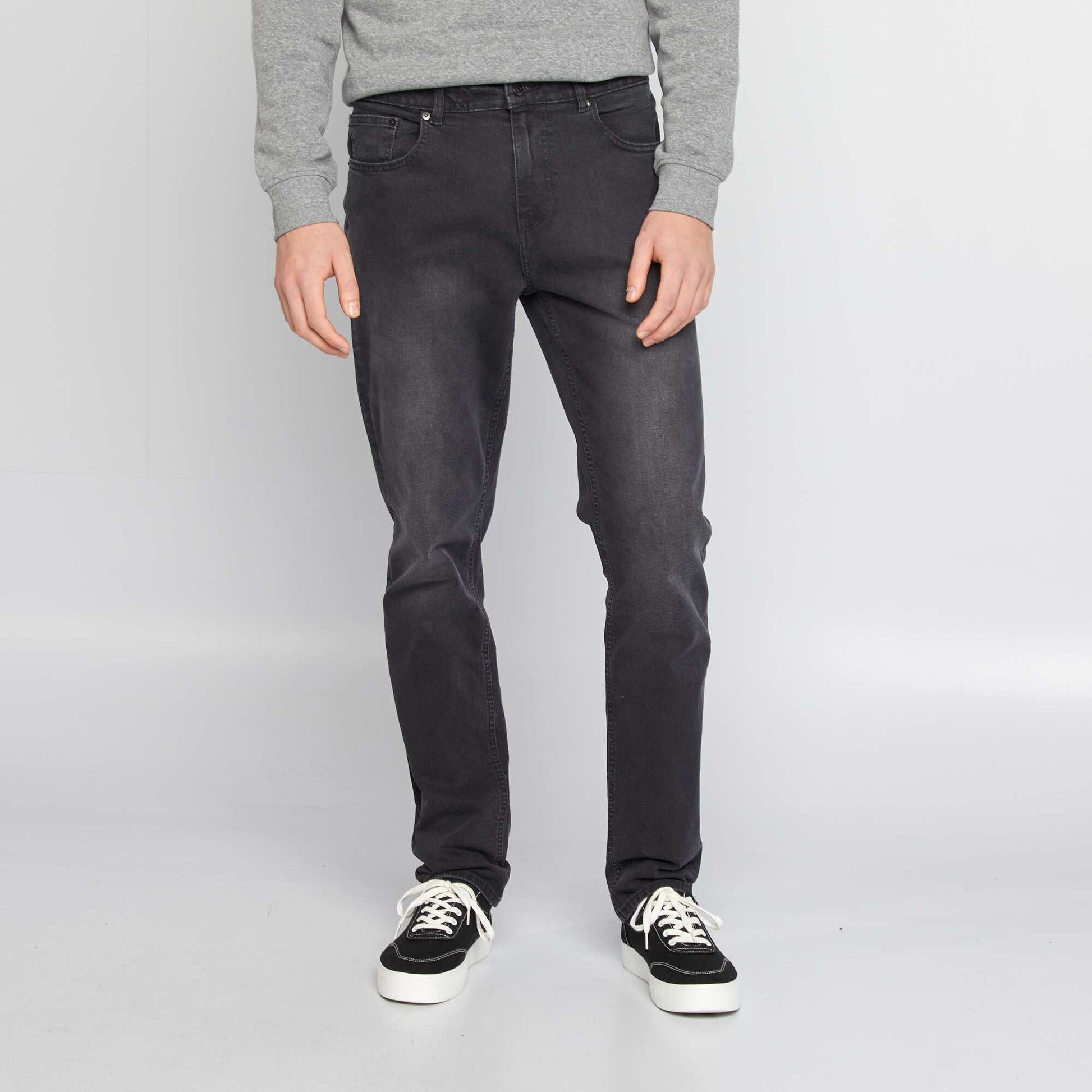 Jean slim en coton stretch - L36 NOIR