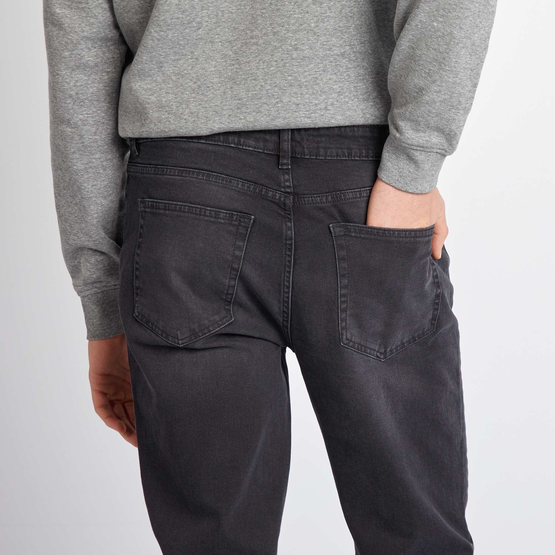 Jean slim en coton stretch - L36 NOIR