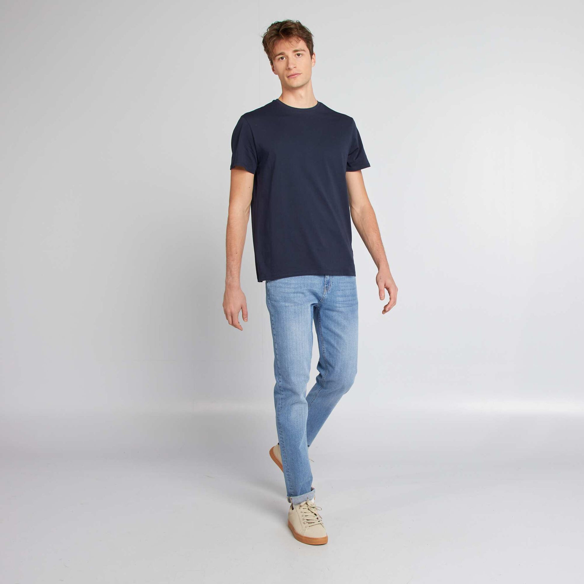 Jean slim fit en coton stretch - L38 BLEU