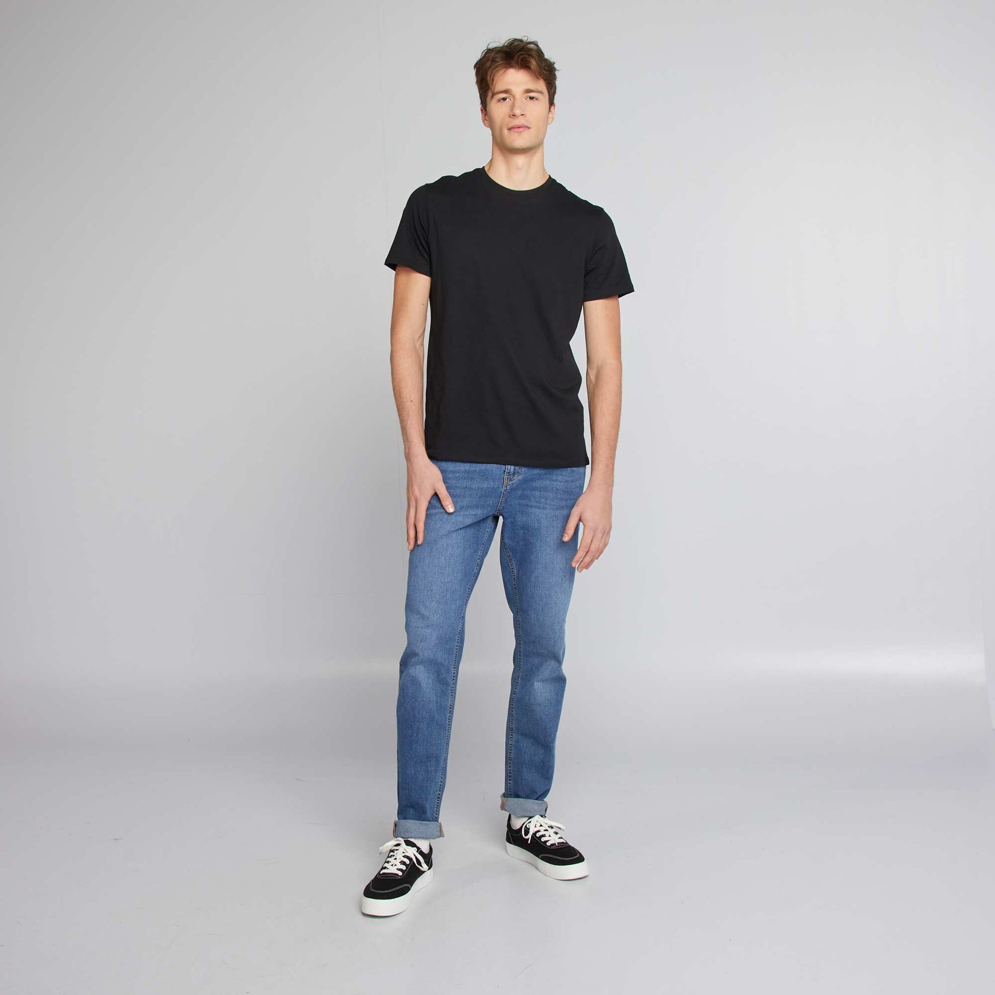 Jean slim fit en coton stretch - L38 BLEU