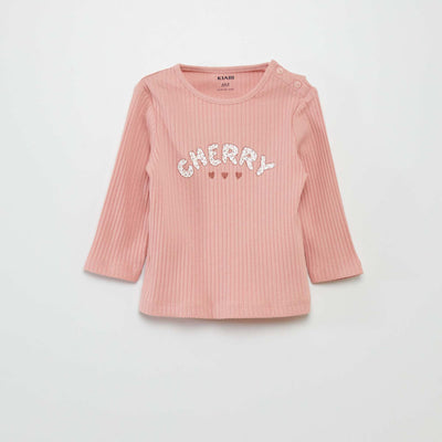 T-shirt c tel imprim Rose