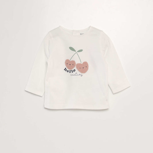 Tee-shirt imprim    relief Blanc