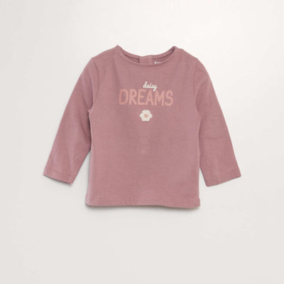 Tee-shirt imprim relief Rose