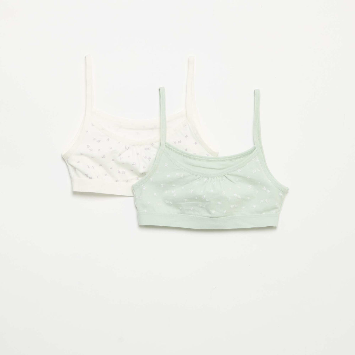 Brassières à fines bretelles en jersey - Lot de 2 VERT