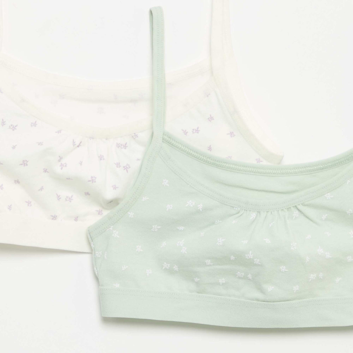 Brassières à fines bretelles en jersey - Lot de 2 VERT