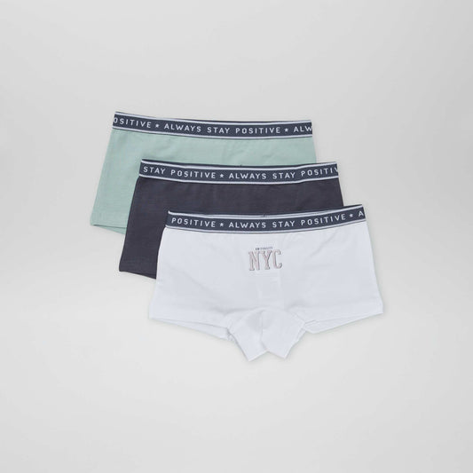 Shorties en jersey - Lot de 3 Vert/blanc/anthracite