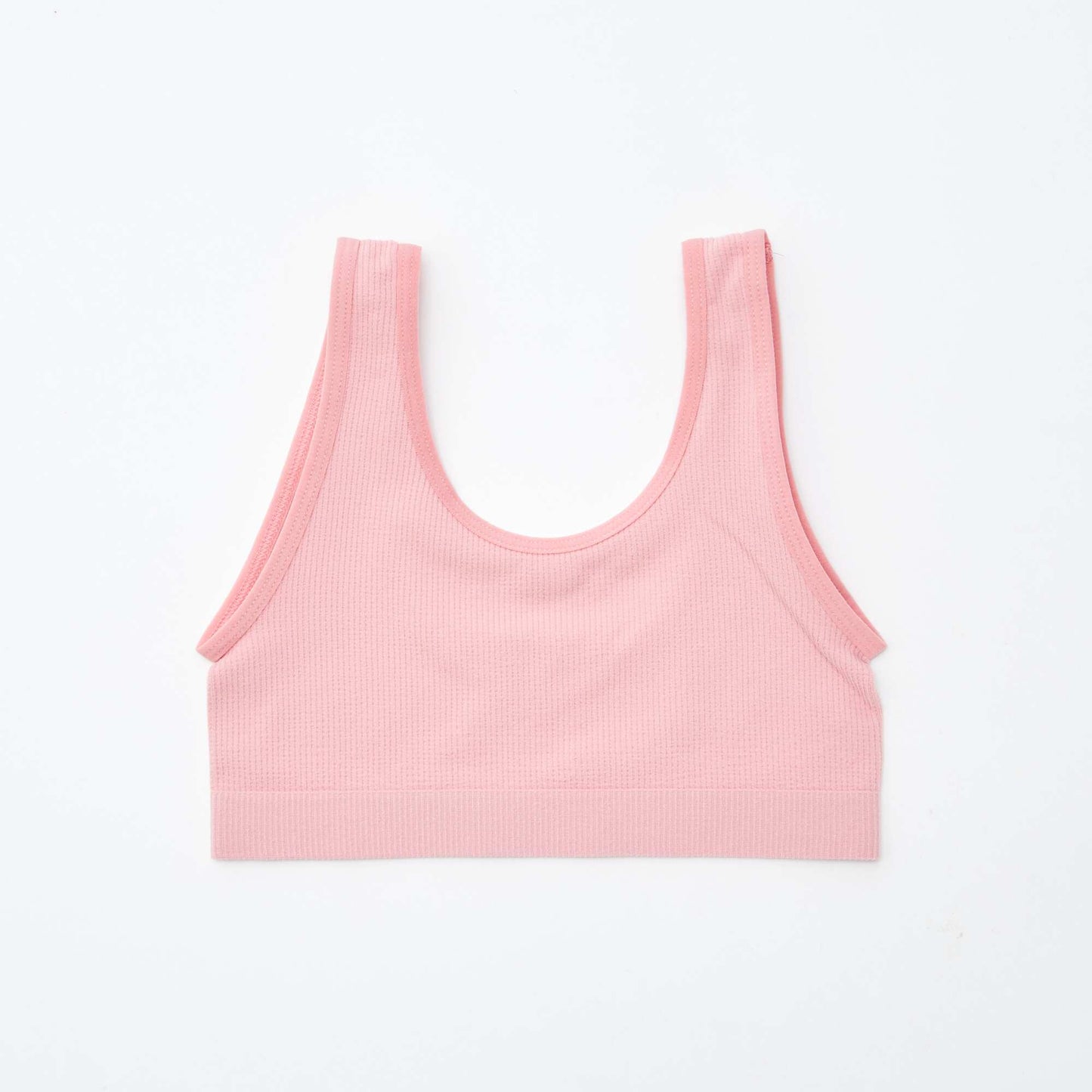 Lot de 2 brassières en maille côtelée BLEU/ROSE