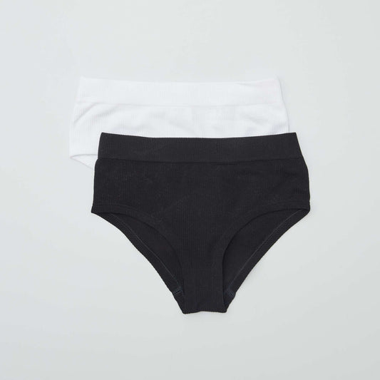 Lot de 2 shorties c tel s Blanc/noir