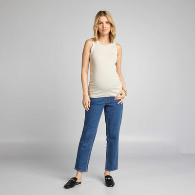 Jean grossesse coupe droite avec bandeau Stone