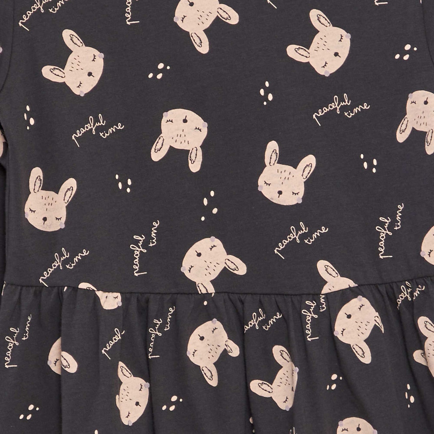 Robe en jersey avec imprim  fantaisie Gris fonc  'lapin'