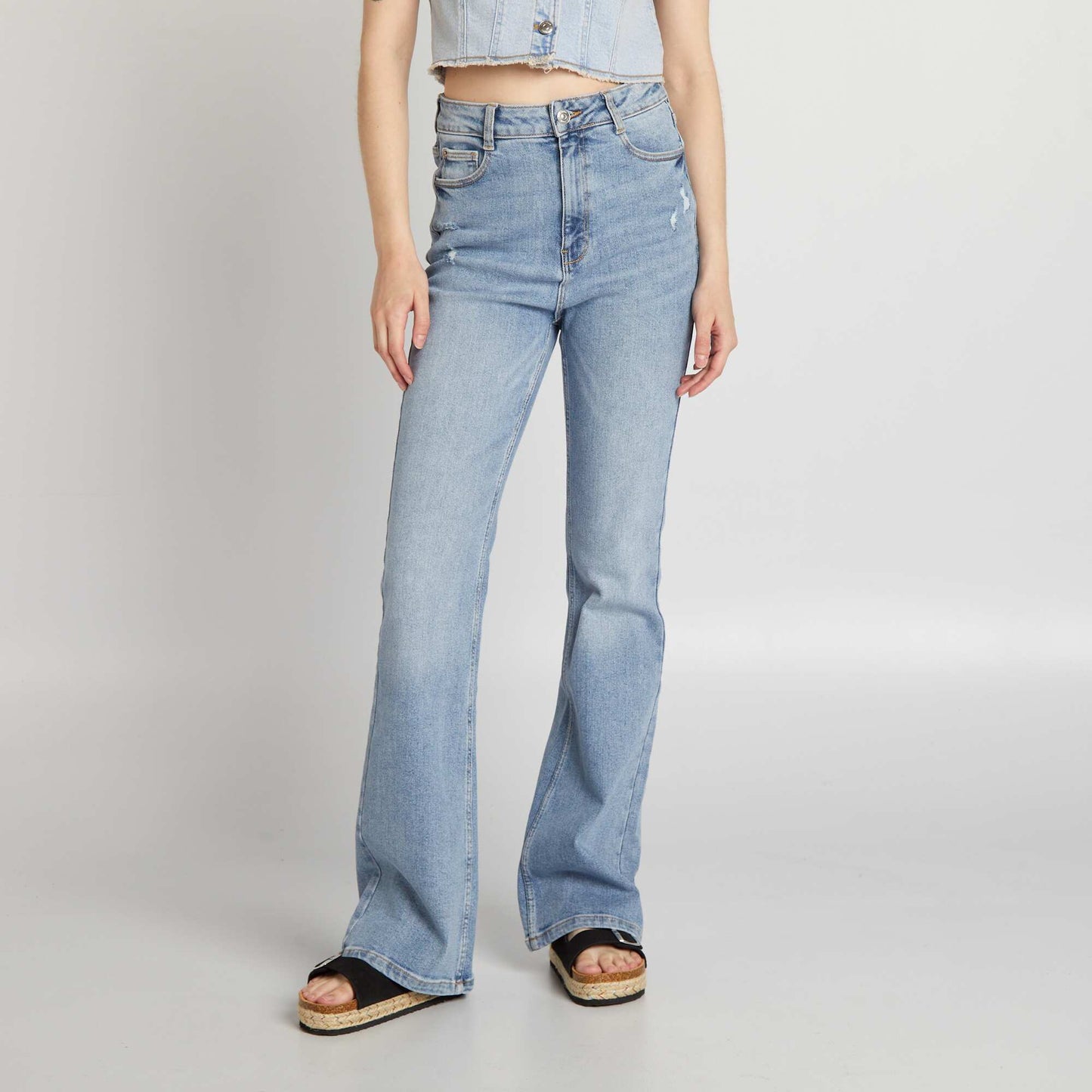 Jean flare/bootcut taille haute Bleu