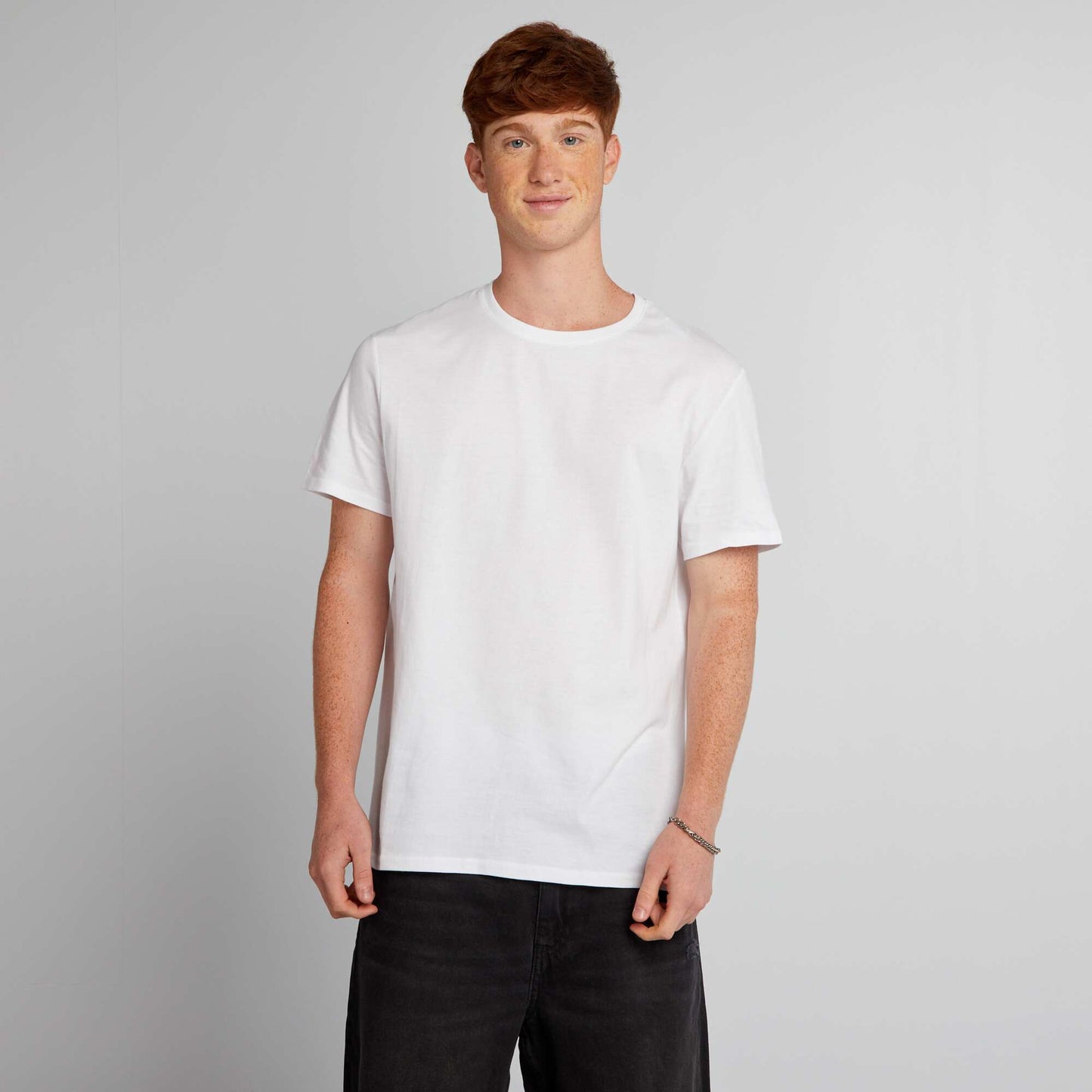 T-shirt uni manches courtes blanc