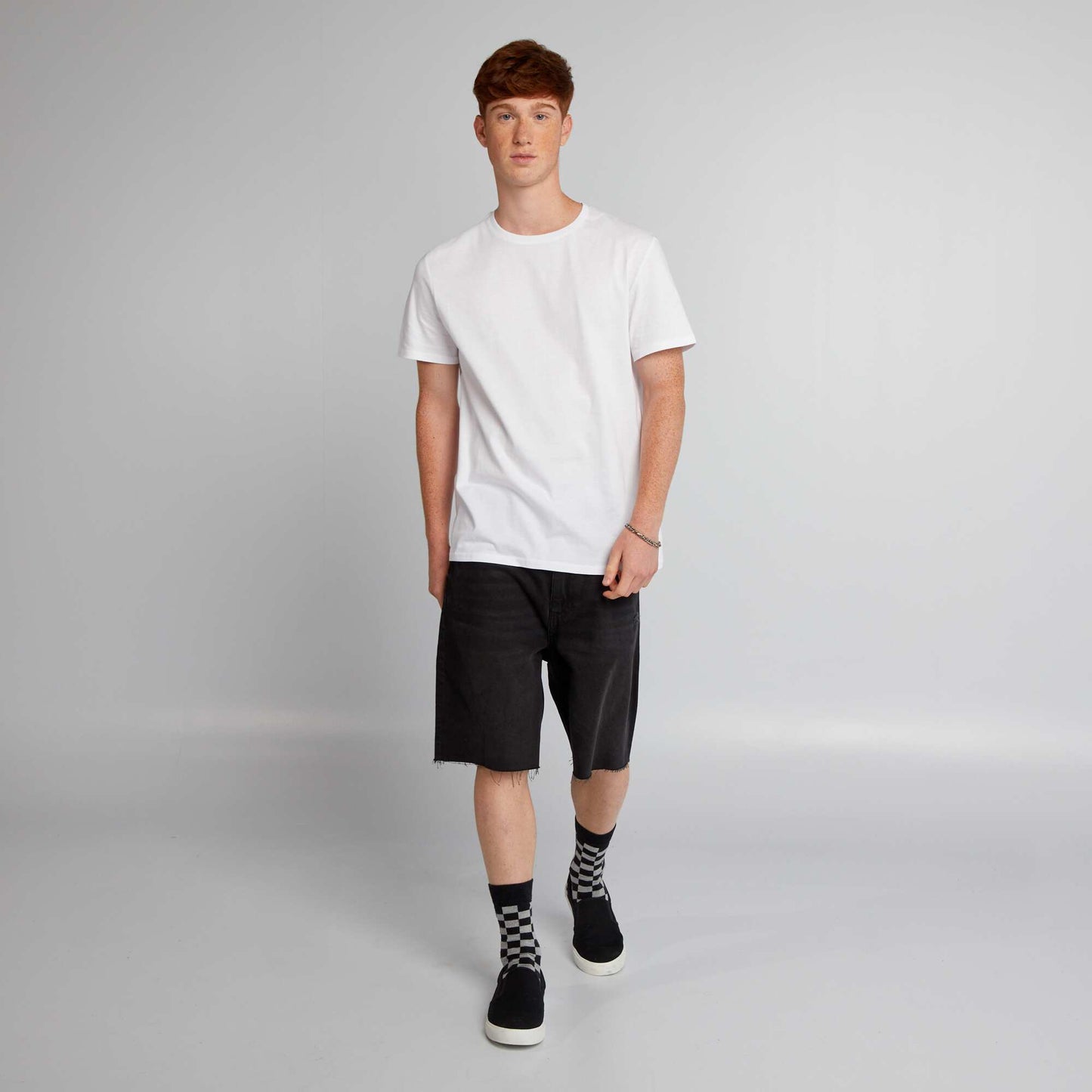 T-shirt uni manches courtes blanc