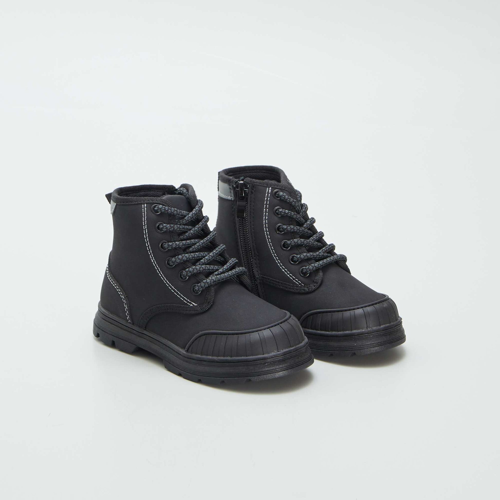 Boots esprit trekking fourr es noir
