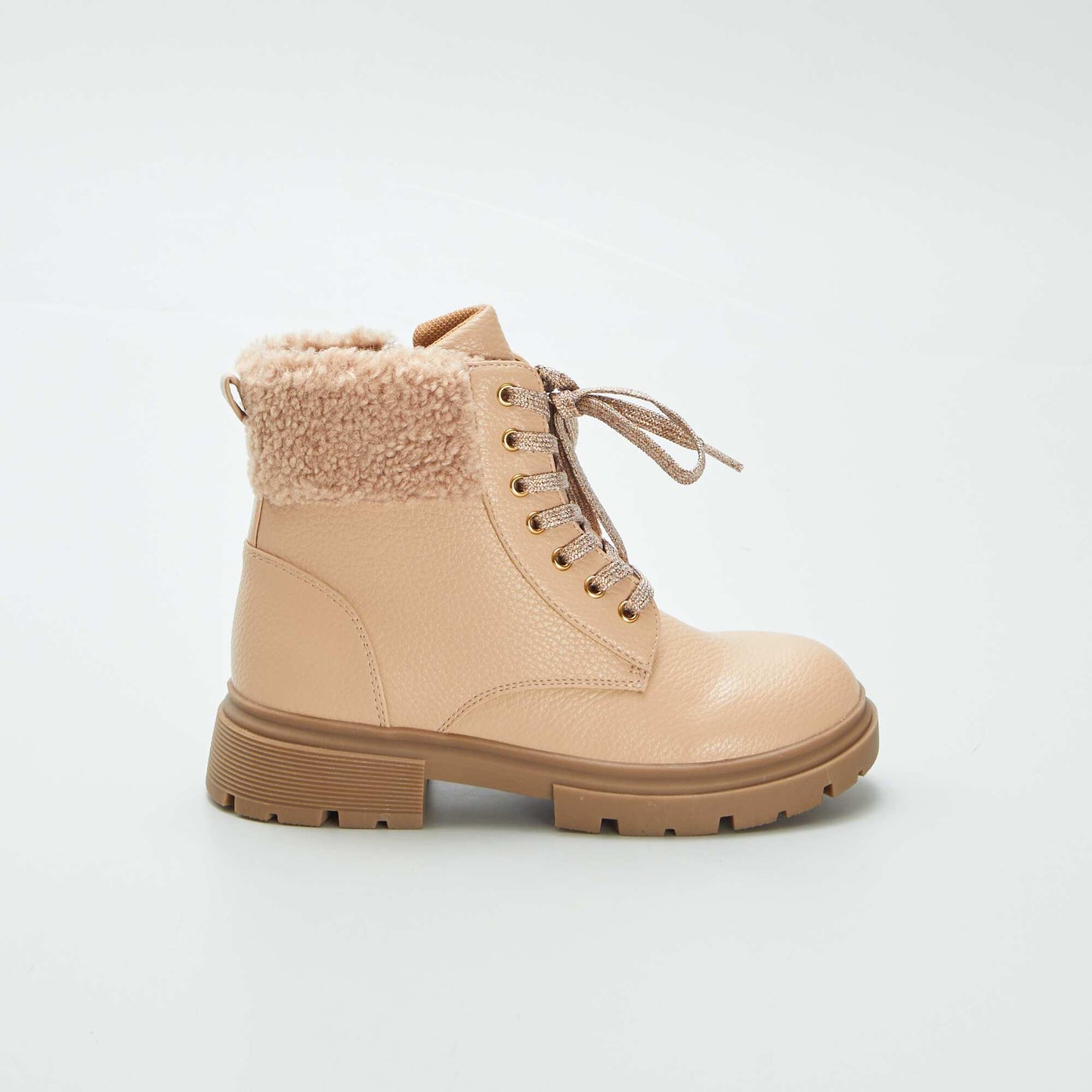 Bottines fourrées beige