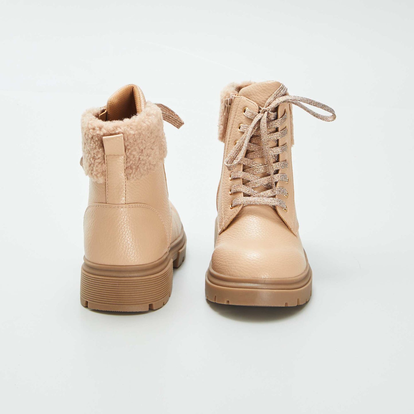 Bottines fourrées beige