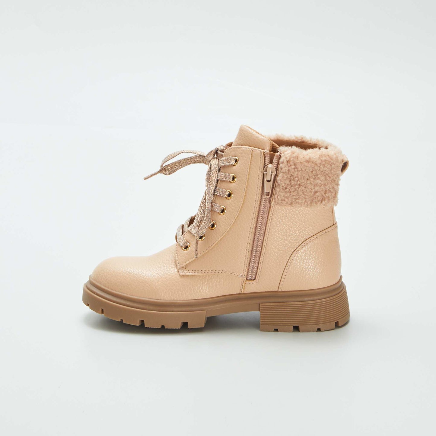 Bottines fourrées beige