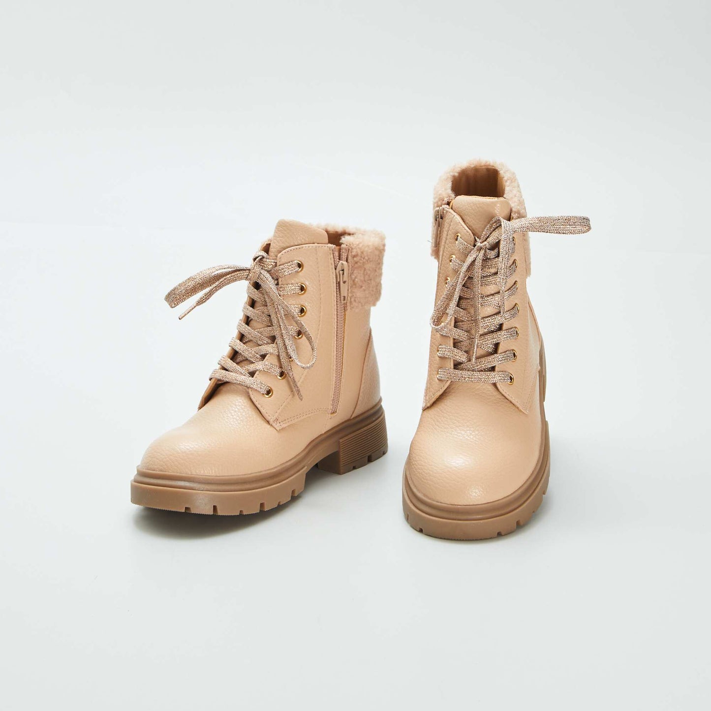 Bottines fourrées beige