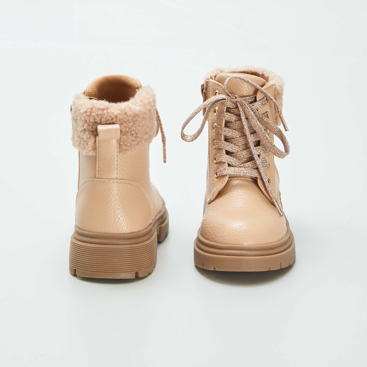 Bottines fourrées beige