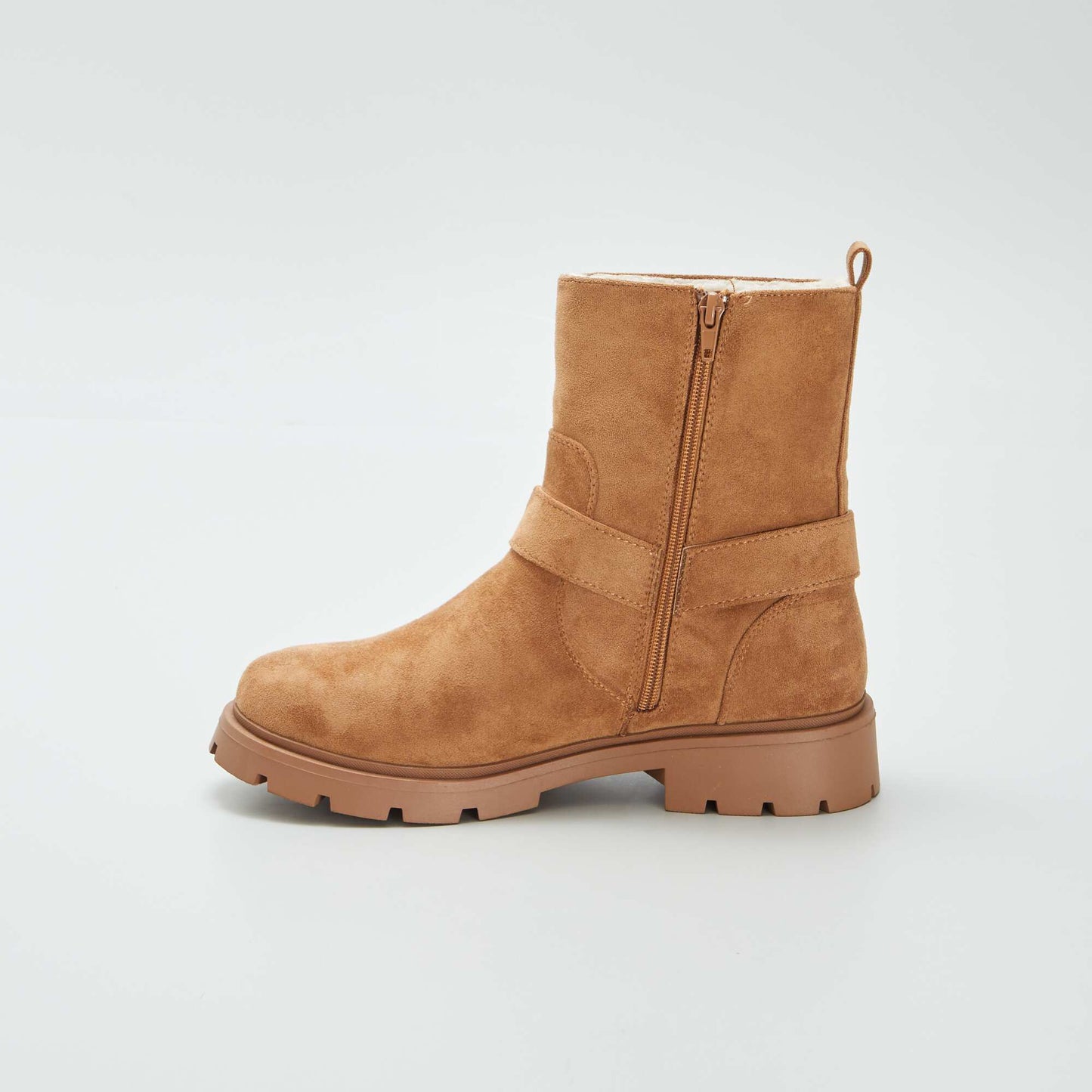 Bottes en su dine avec effet moutonn Marron