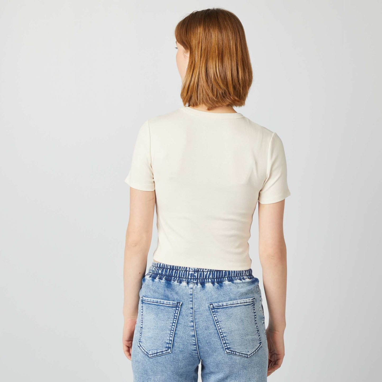 T-shirt cropped Beige