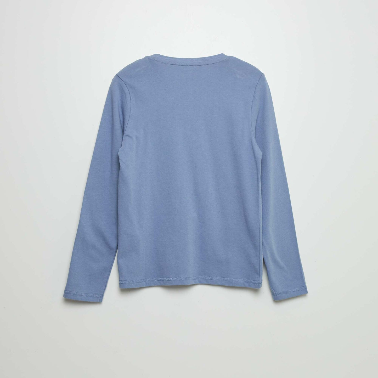 T-shirt en coton manches longues Bleu