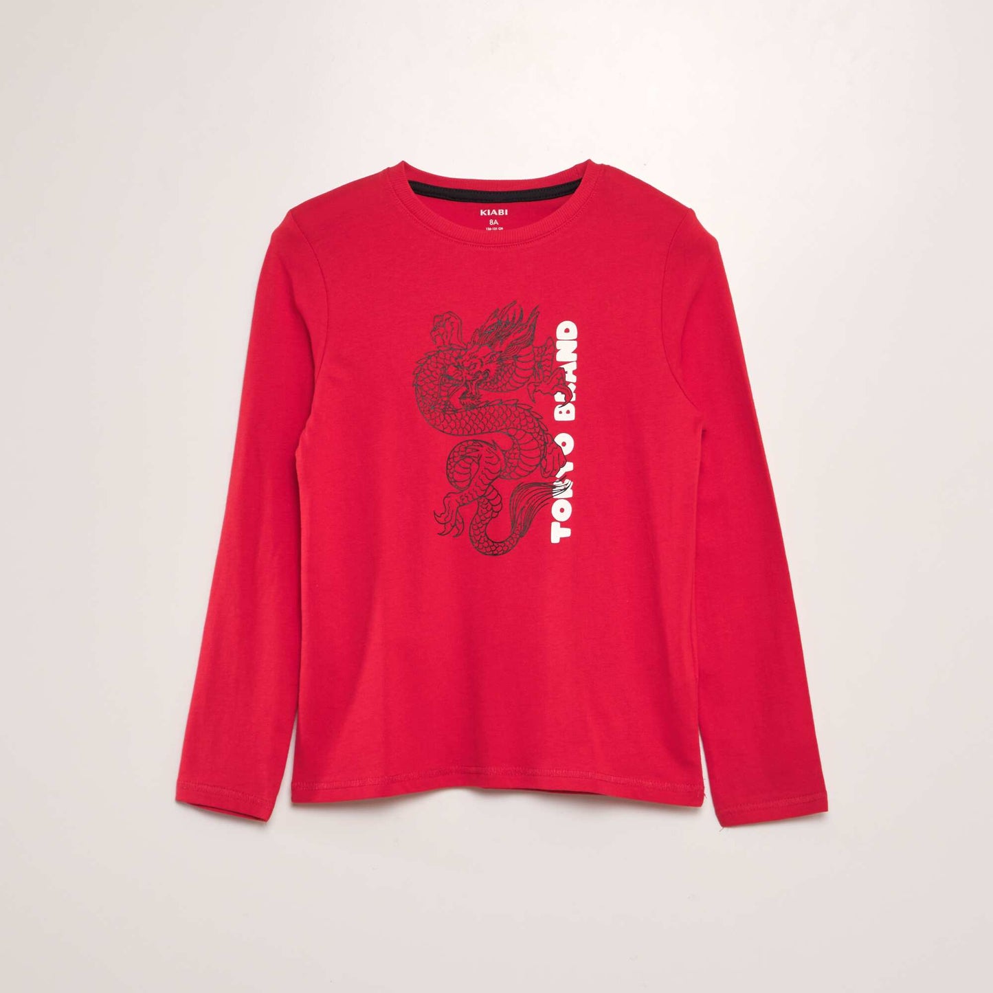 T-shirt en coton manches longues Rouge