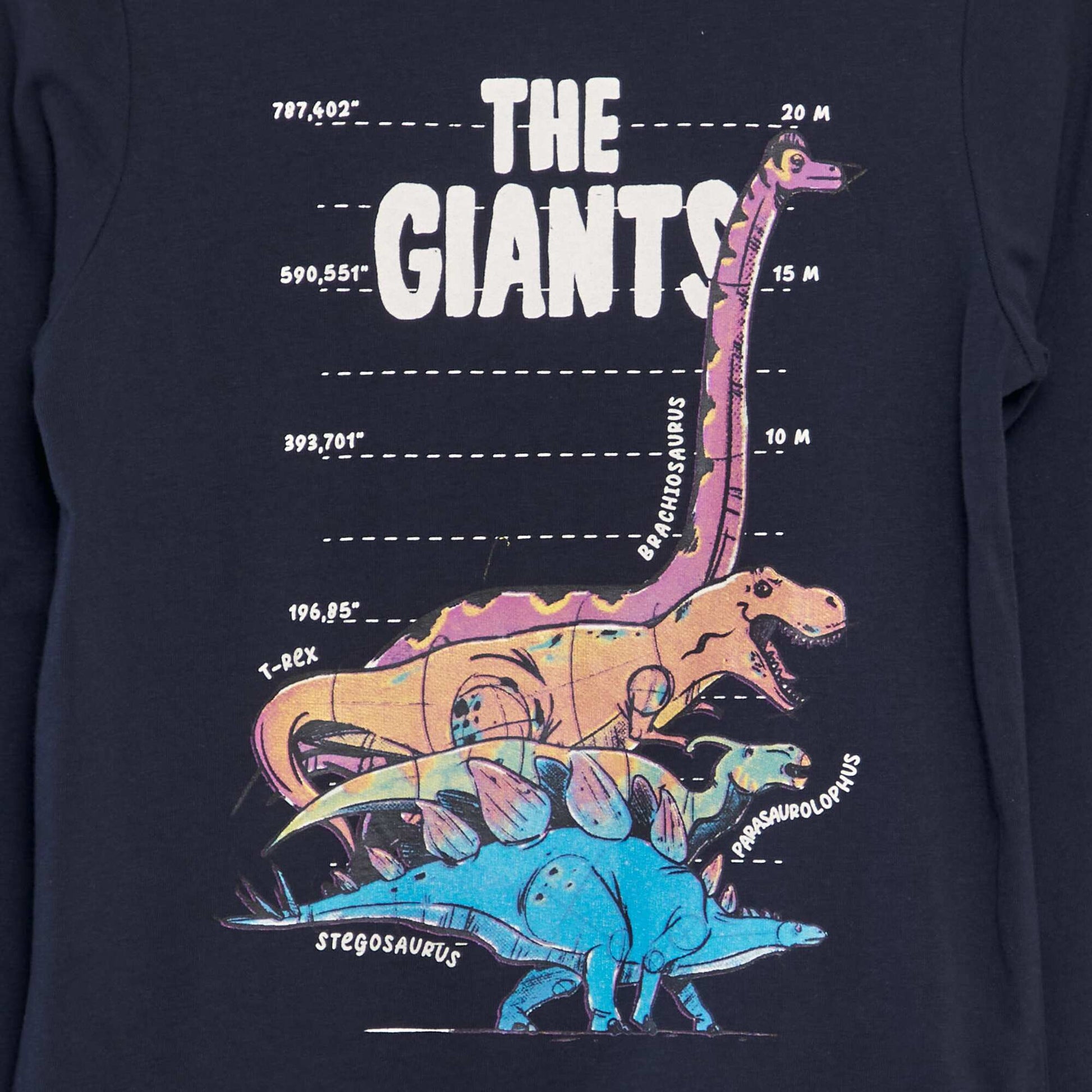 T-shirt en coton manches longues Bleu marine
