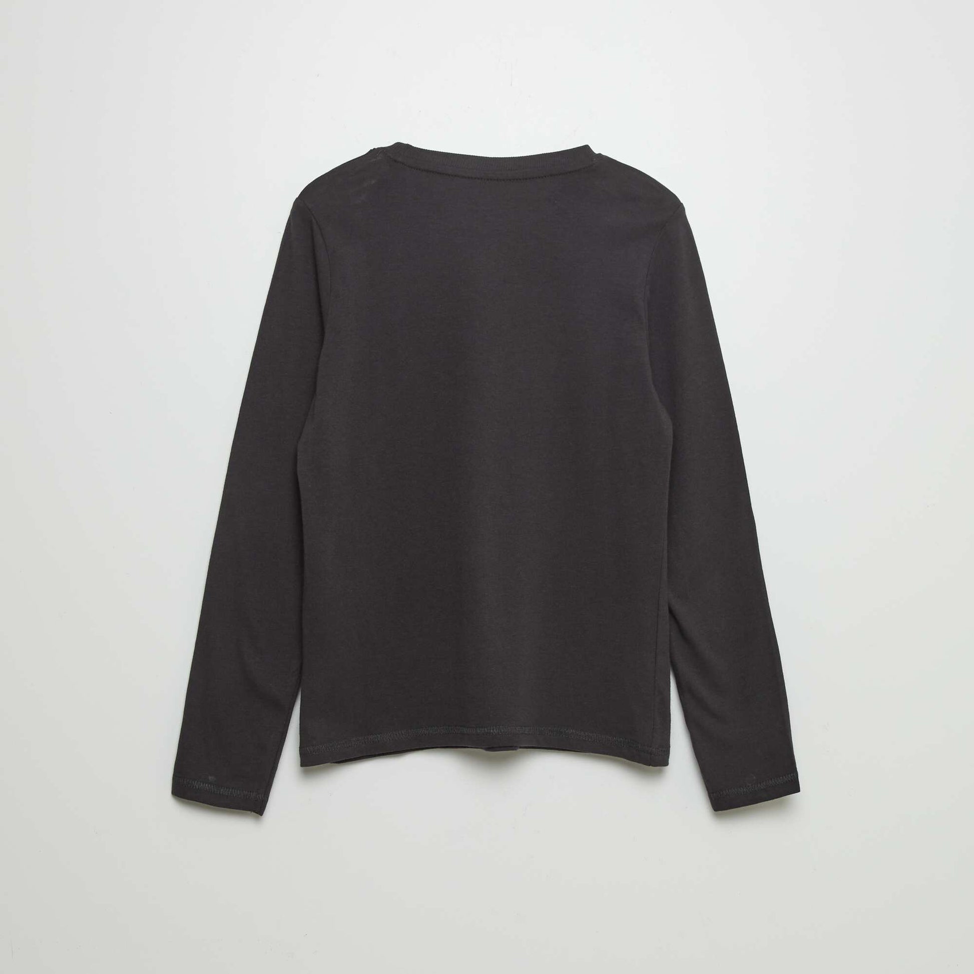 T-shirt en coton manches longues Noir