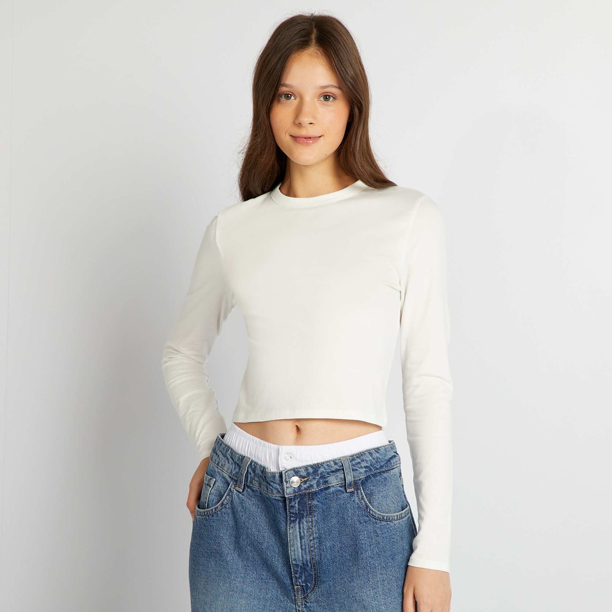 T-shirt manches longues blanc