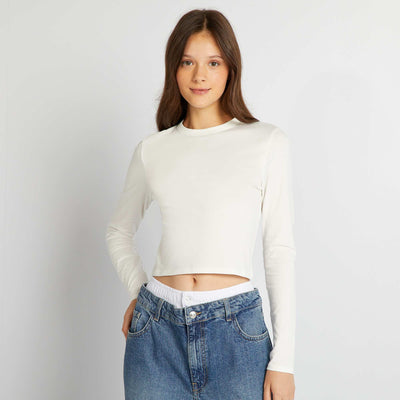 T-shirt manches longues blanc