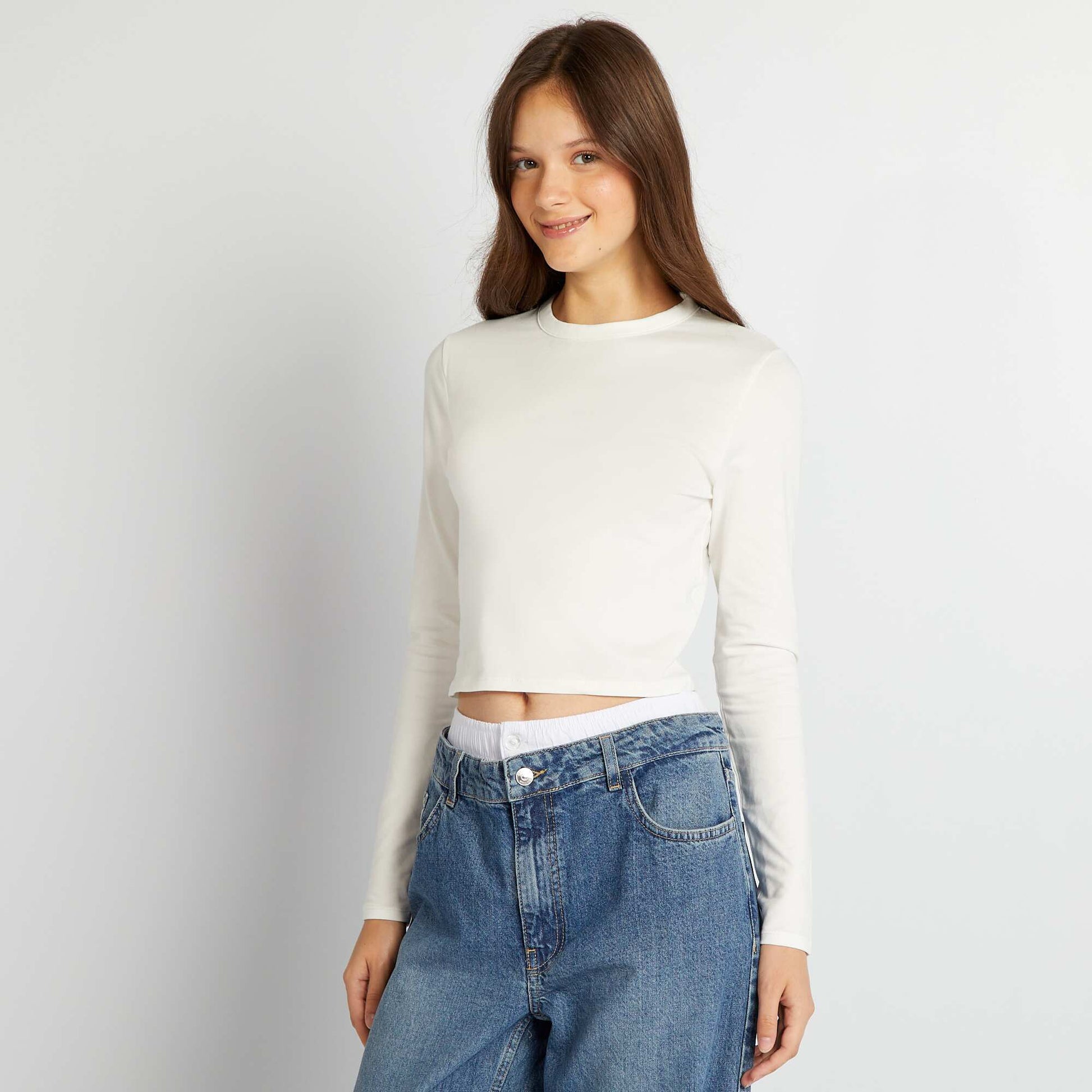 T-shirt manches longues blanc