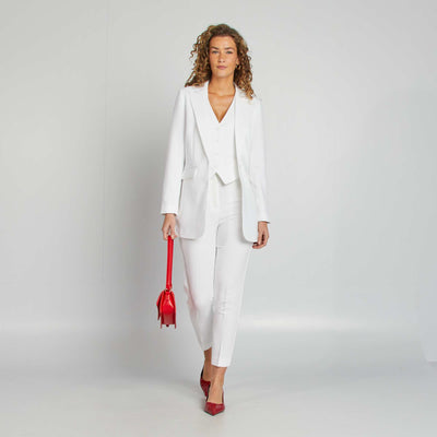 Pantalon droit taille haute BLANC