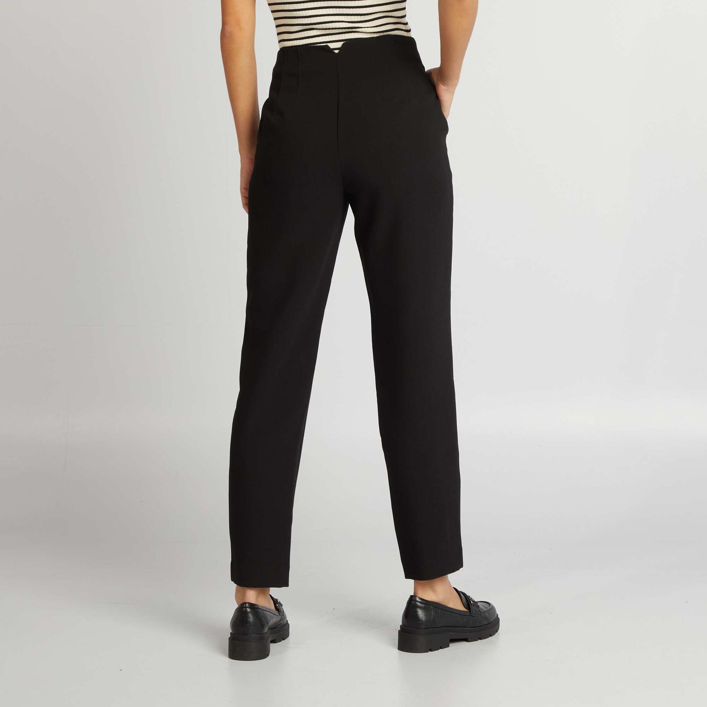 Pantalon droit taille haute noir