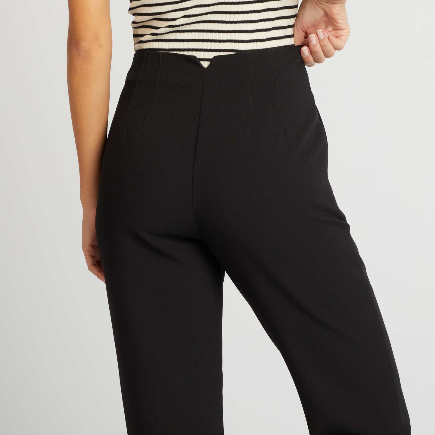 Pantalon droit taille haute noir